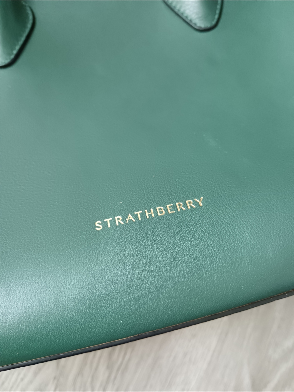 Strathberry Bottle Green Midi Tote Bag - Picture 2 of 11
